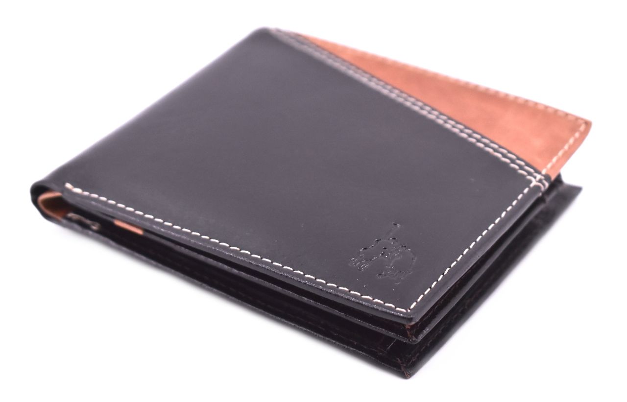 Pánská kožená peněženka z pravé kůže - tmavě hnědá 42618