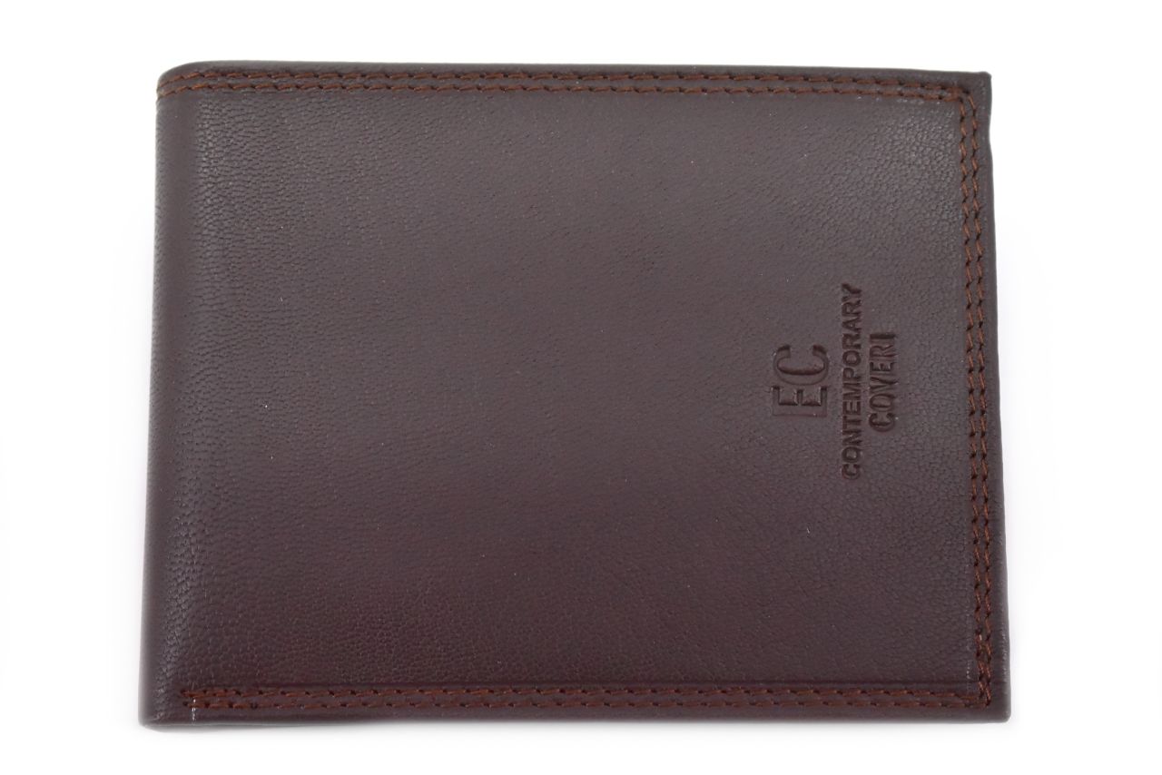 Pánská kožená peněženka z pravé kůže EC Coveri- tmavě hnědá 40555
