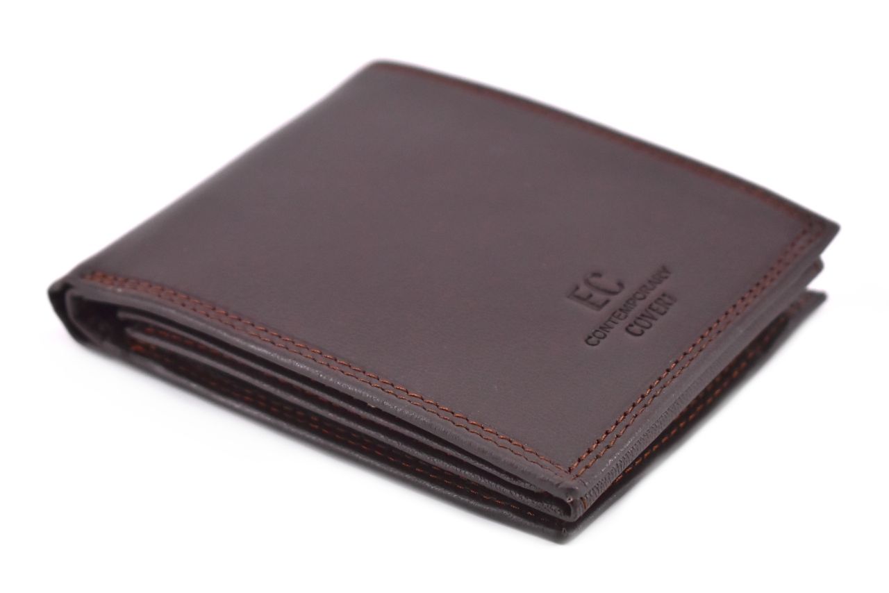 Pánská kožená peněženka z pravé kůže EC Coveri- tmavě hnědá 40556