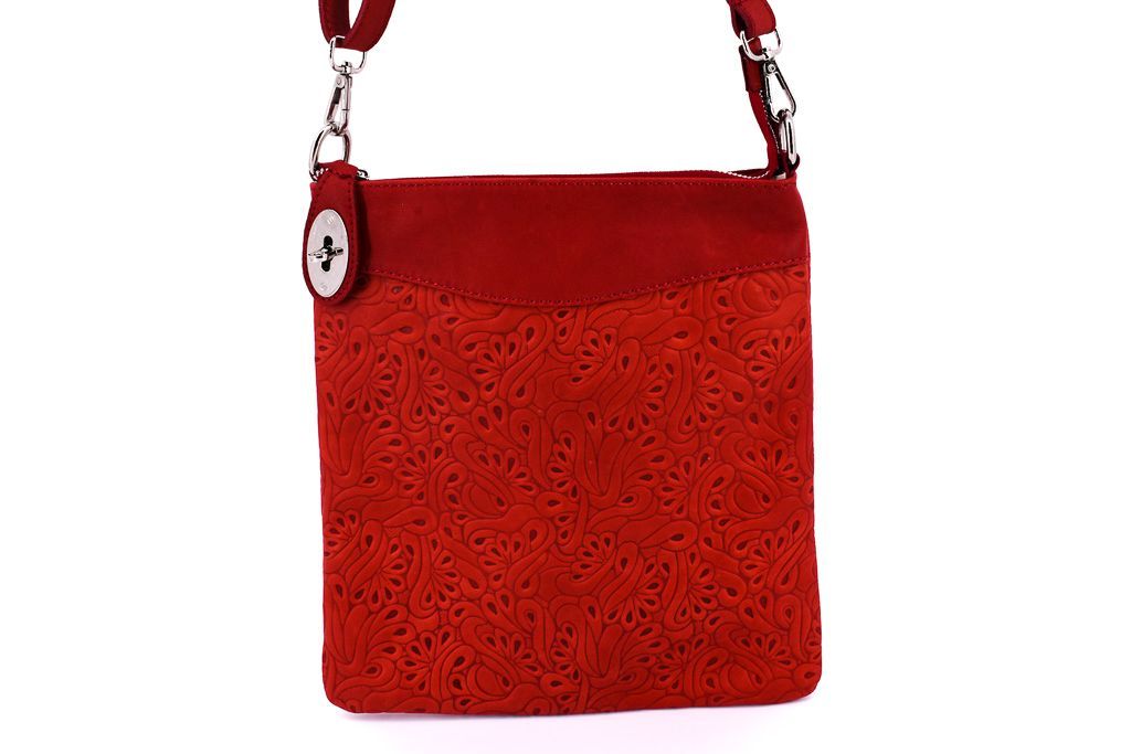 Dámská kožená kabelka crossbody Arteddy - červená 35867