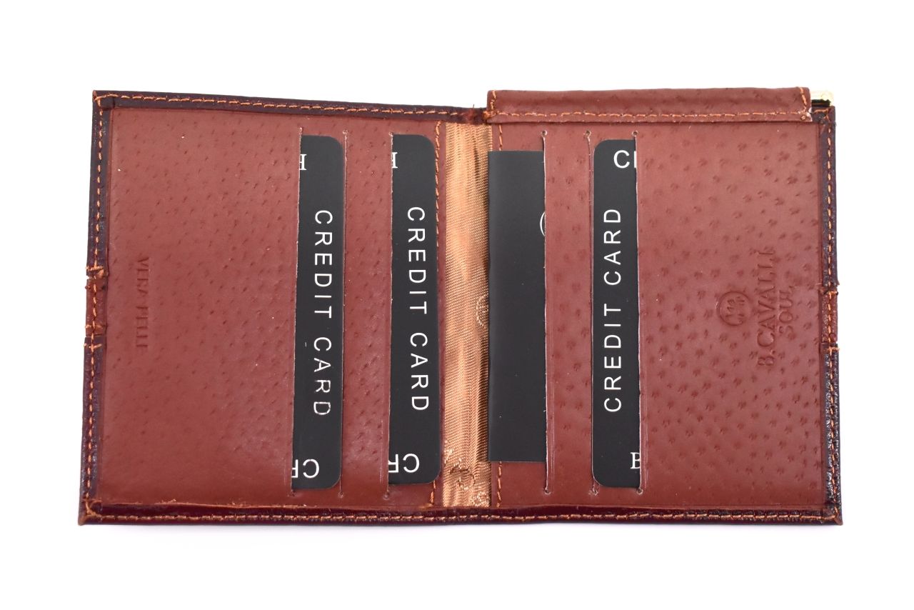 Pánská kožená peněženka dolarovka z pravé kůže B.Cavalli - hnědá 7836