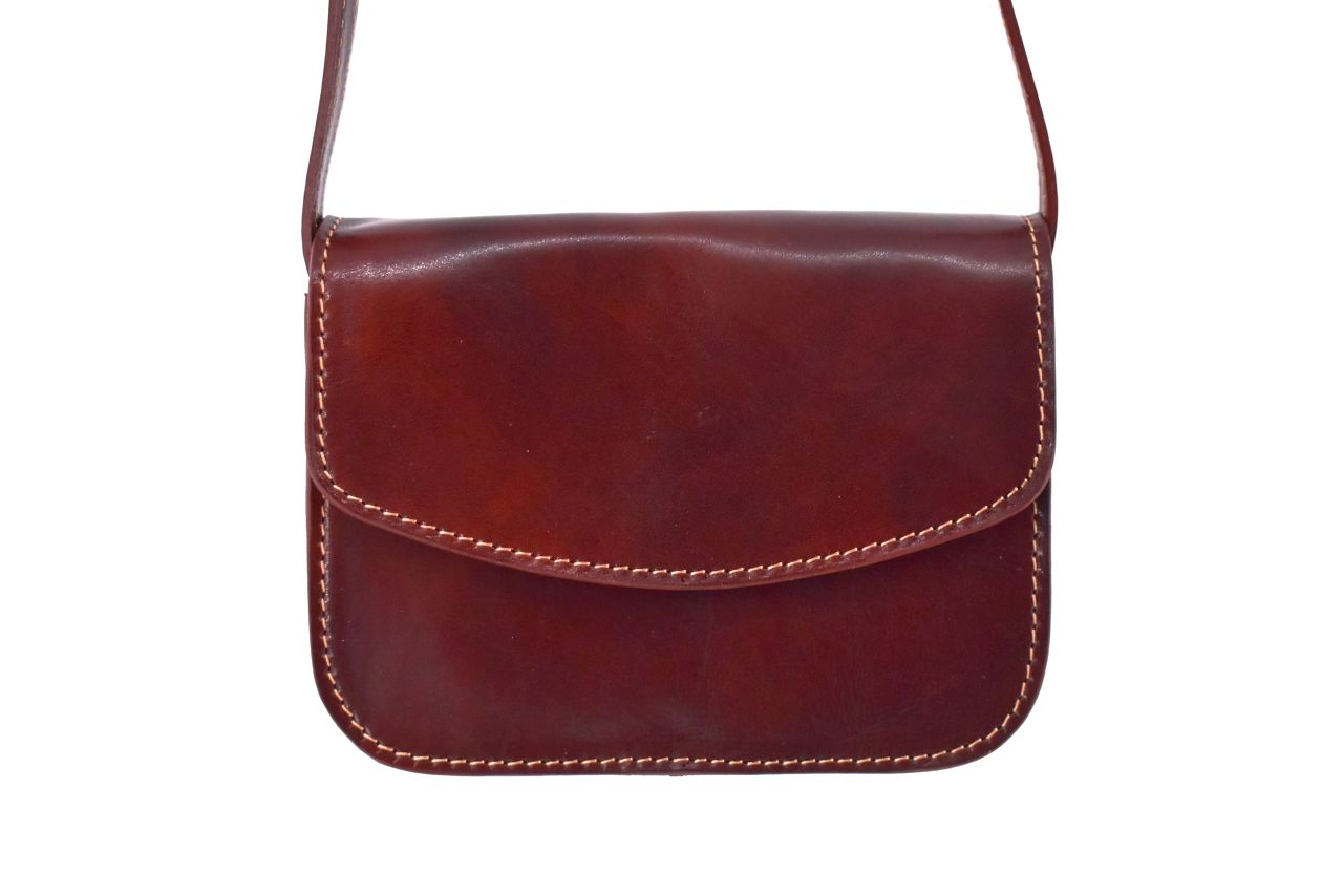 Dámská malá kožená kabelka crossbody (lovecká) Arteddy - hmědá 37126
