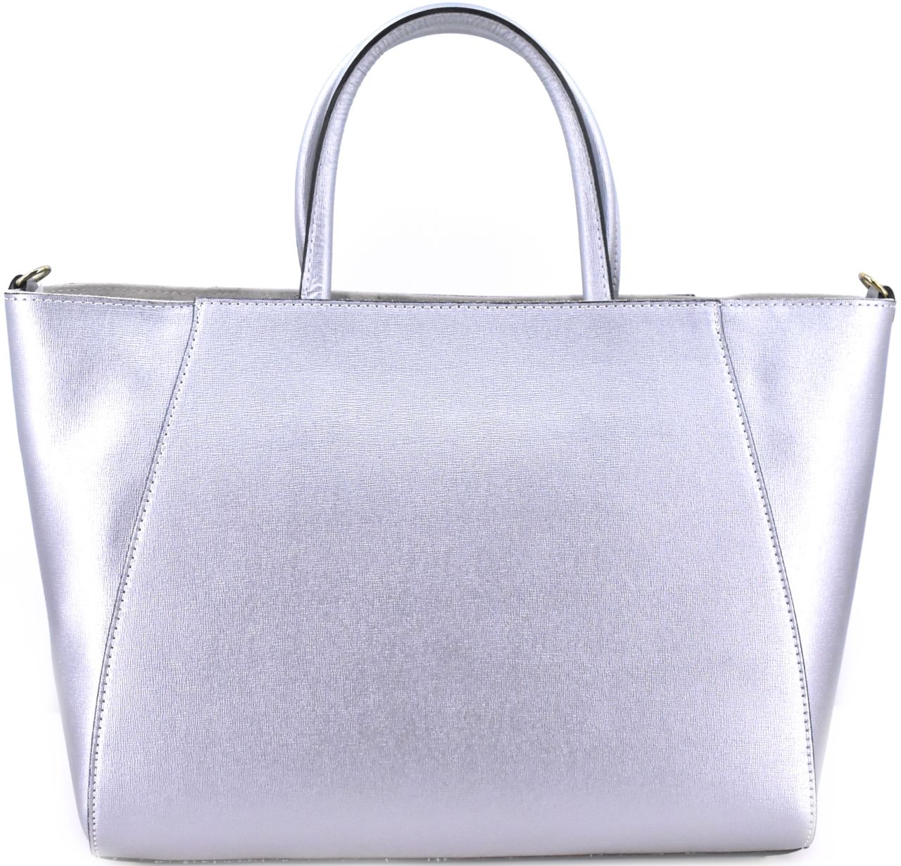 Moderní Shopper dámská kožená kabelka Arteddy - stříbrná 32454