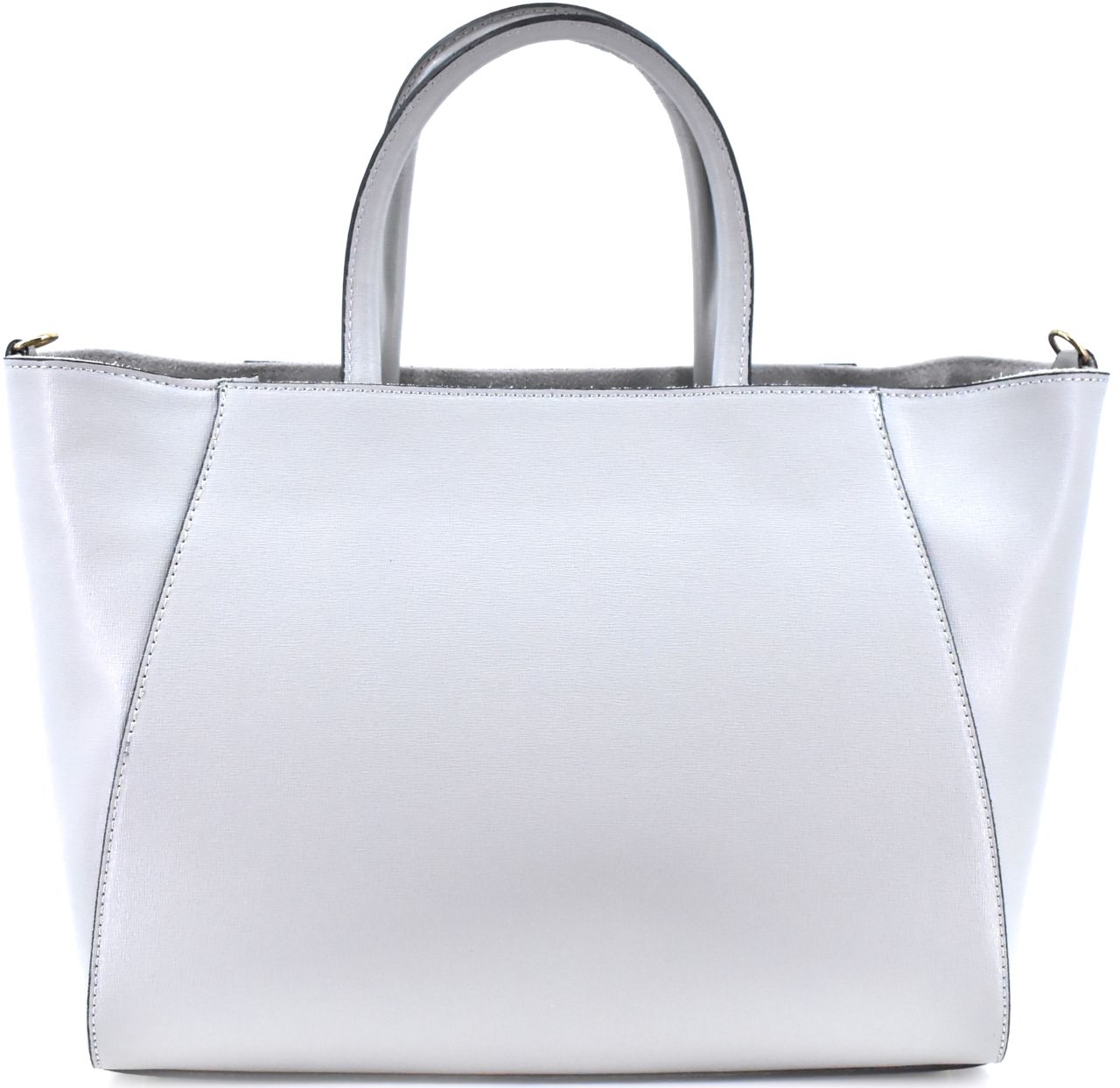 Moderní Shopper dámská kožená kabelka Arteddy - světle šedá 32454