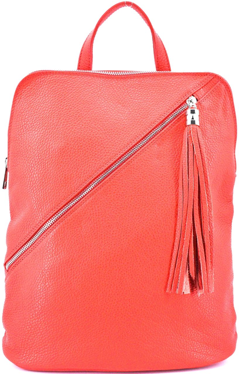 Dámský kožený batoh a kabelka v jednom /Arteddy - světle červená 36932