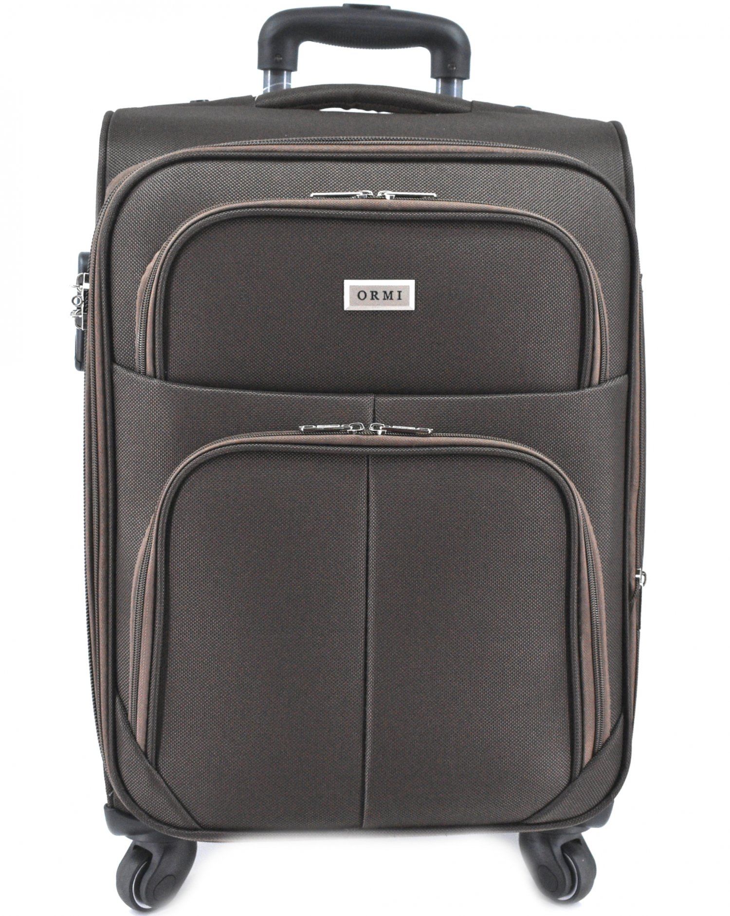 Cestovní textilní kufr Ormi (L) 100l tmavě hnědá 214 (L)