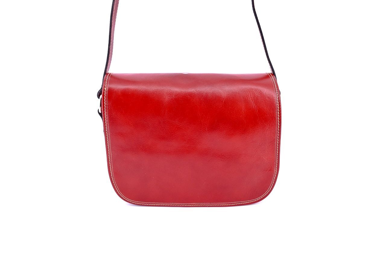 Dámská kožená kabelka crossbody (lovecká) Arteddy - červená 29644