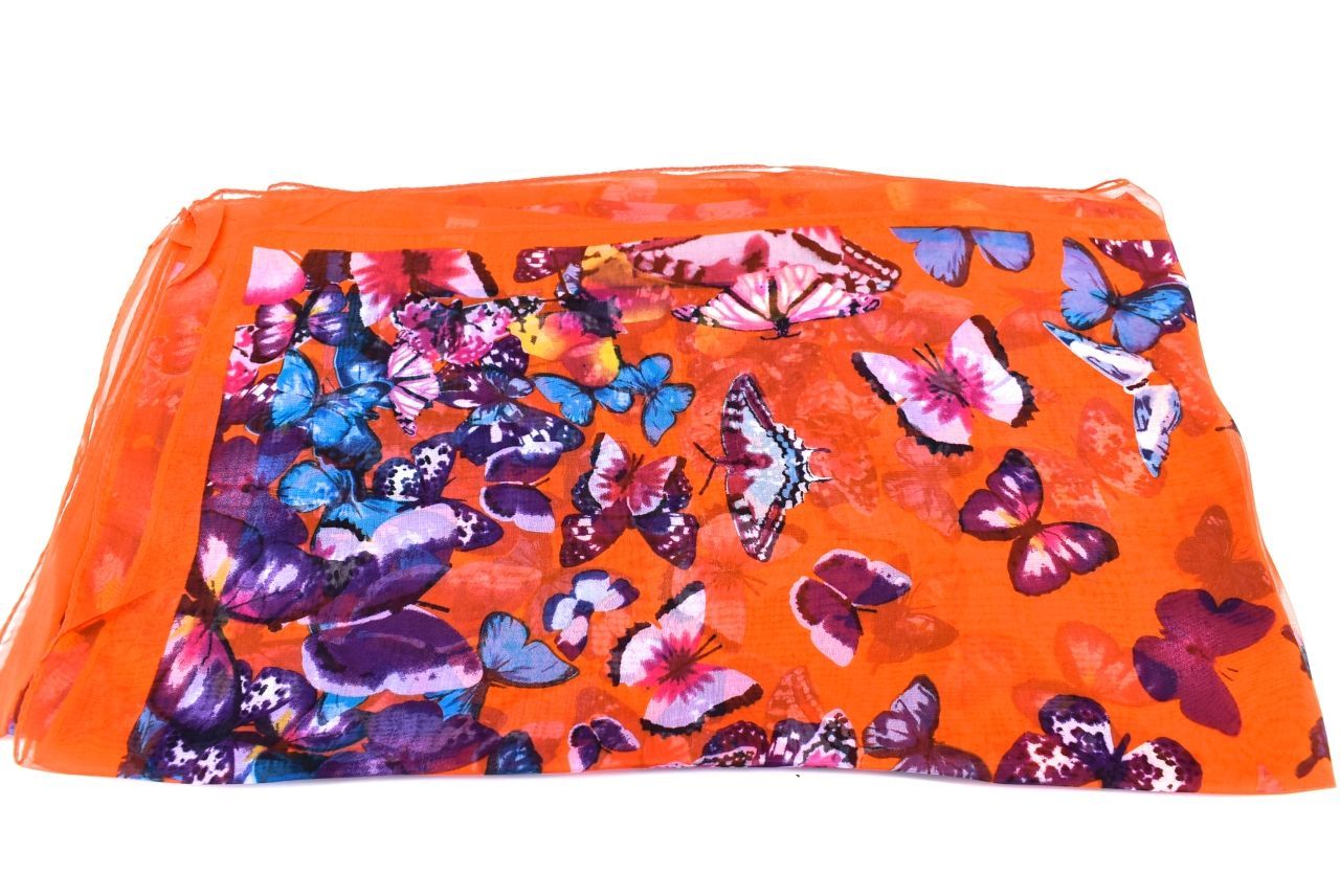 Dámský šátek se vzorem motýli Arteddy - oranžová