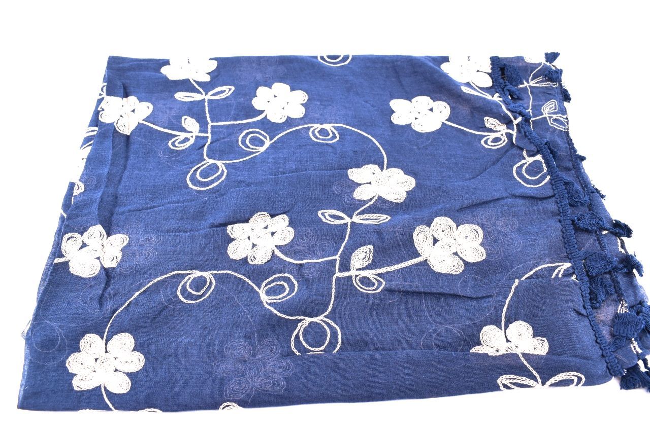 Dámský šátek s kytičkama Arteddy - modrá
