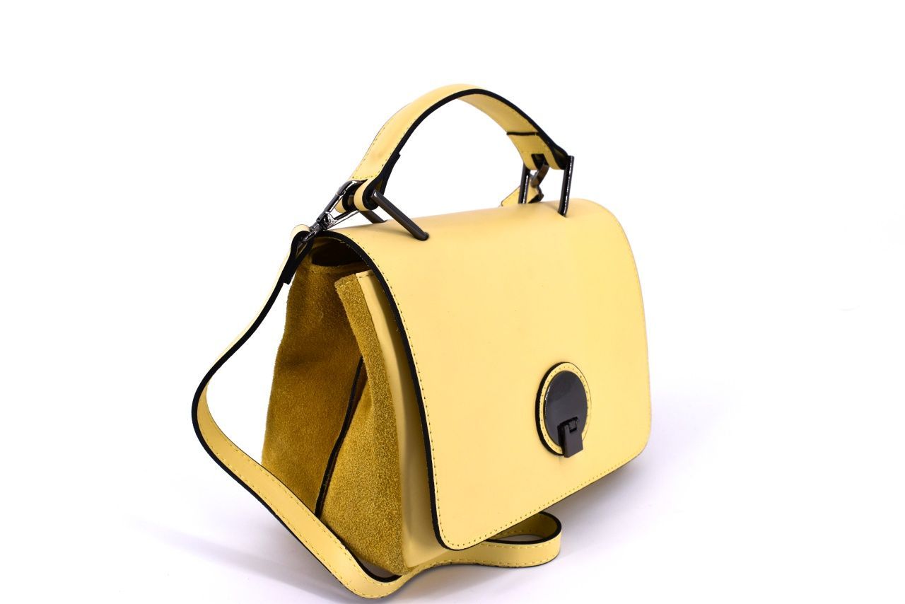 Dámská kožená kabelka Arteddy - žlutá 34895