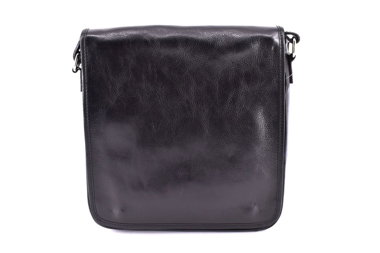 Kožená taška přes rameno crossbody - černá 29620