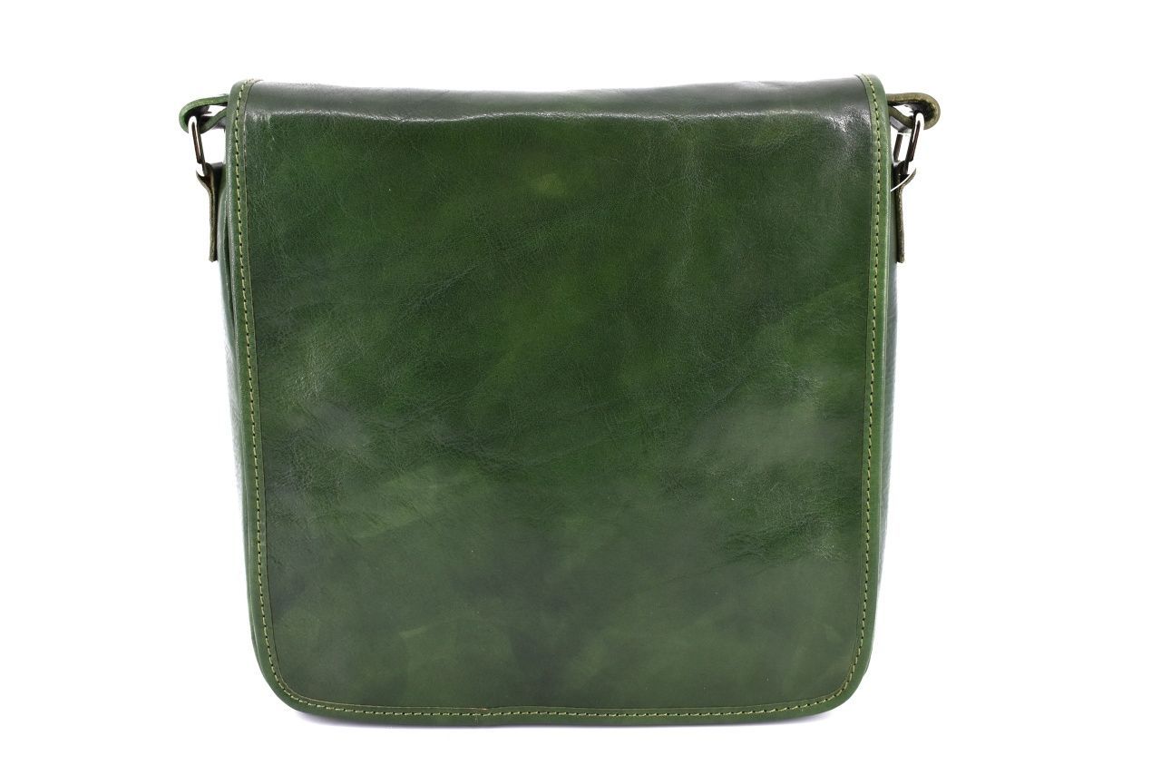 Kožená taška přes rameno crossbody - zelená 29620