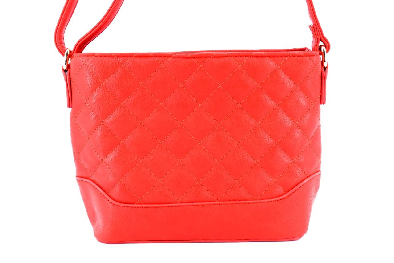 Dámská/dívčí prošívaná kabelka crossbody - červená 36020