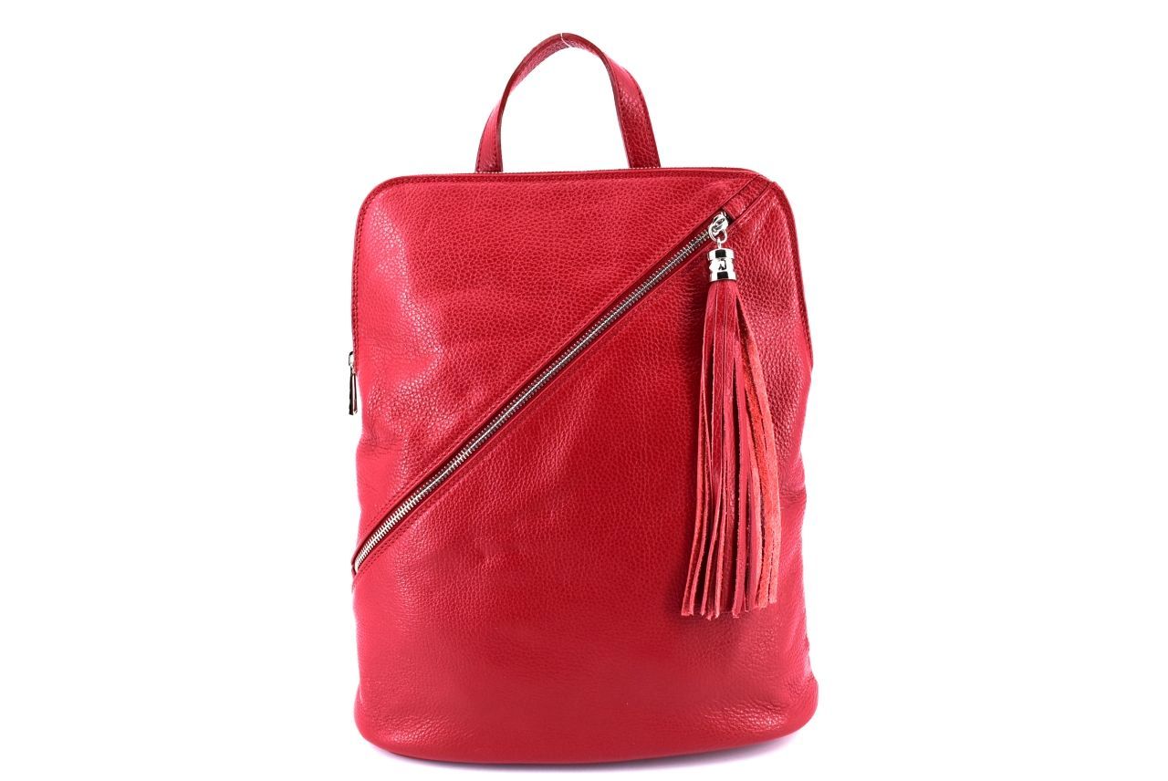 Dámský kožený batoh a kabelka v jednom /Arteddy - červená 36932