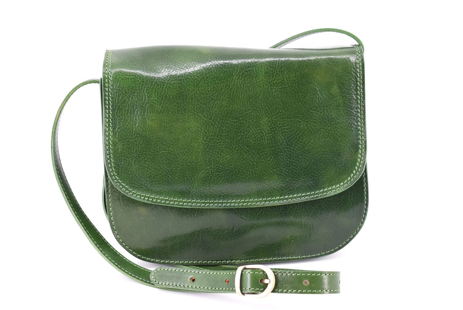 Dámská velká kožená kabelka lovecká Arteddy - zelená 29638