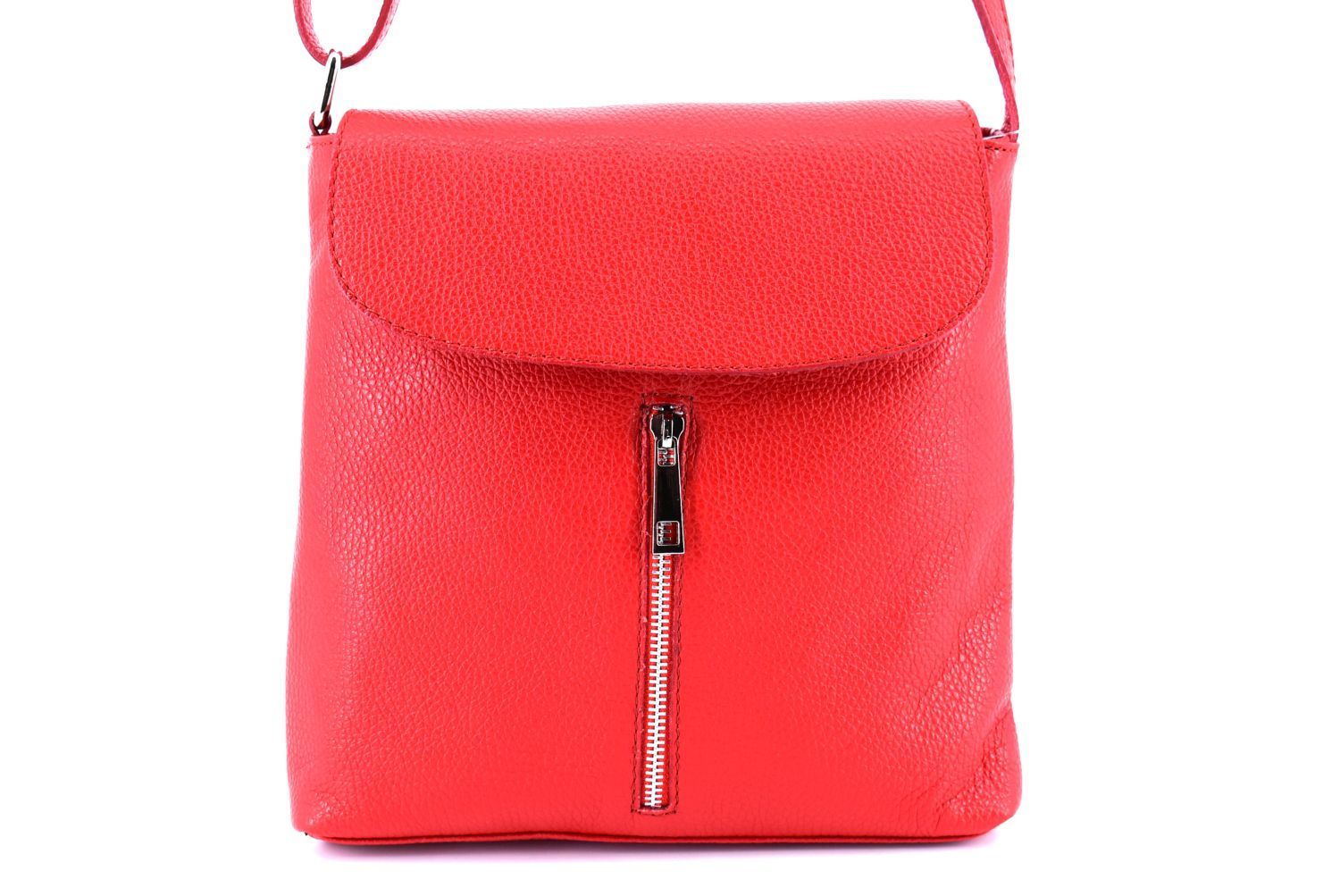 Dámská kožená crossbody kabelka s klopnou Arteddy - červená 36926