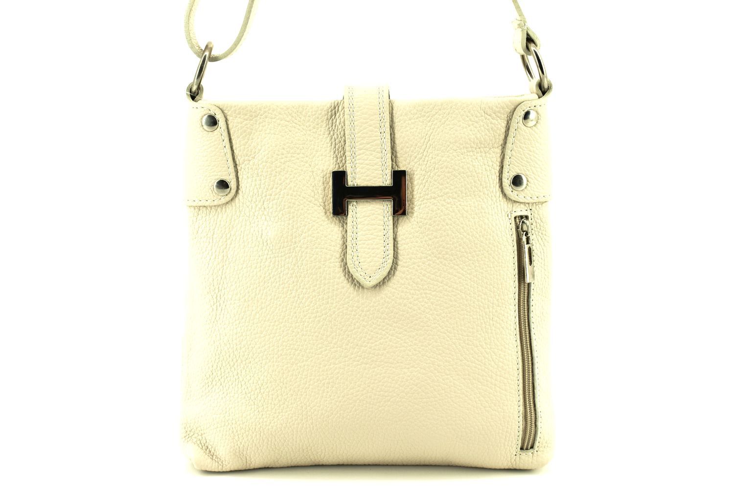 Dámská kožená kabelka crossbody Arteddy - krémová 36942