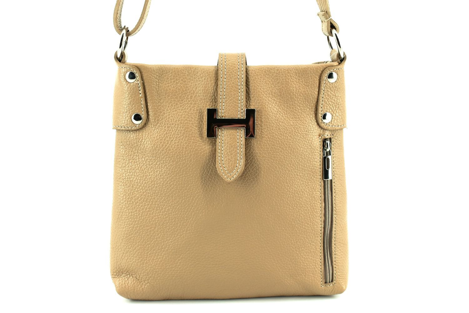 Dámská kožená kabelka crossbody Arteddy - béžová 36942