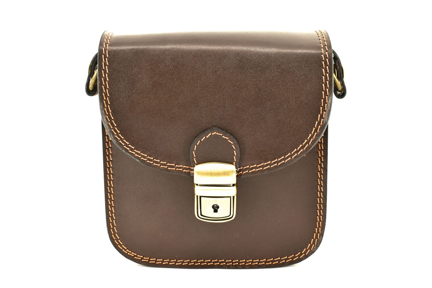 Dámská kožená kabelka crossbody Arteddy - tmavě hnědá 36939