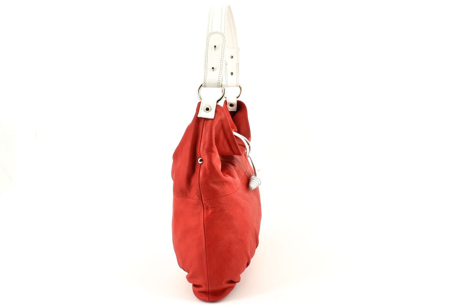 Dámská kožená kabelka Arteddy - červená/bílá