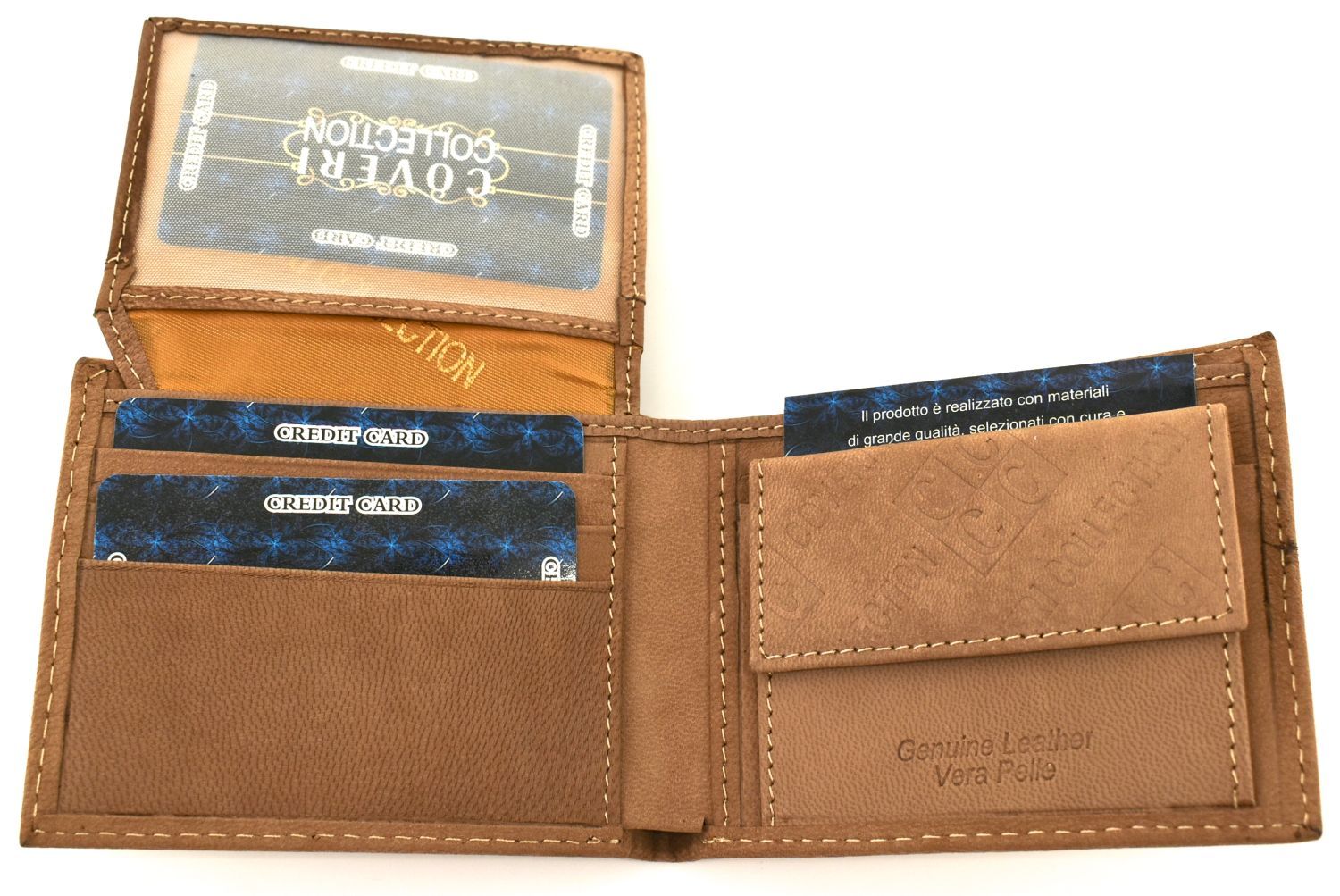 Pánská kožená peněženka Coveri Collection - béžová 31747