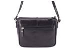 Dámská kožená crossbody kabelka s klopnou Arteddy - černá