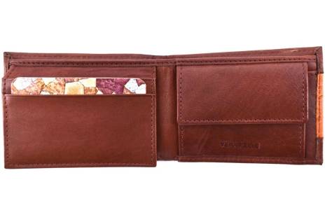 Pánská malá kožená peněženka Arteddy - hnědá/camel