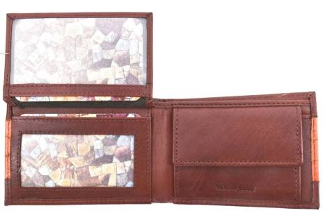 Pánská malá kožená peněženka Arteddy - hnědá/camel