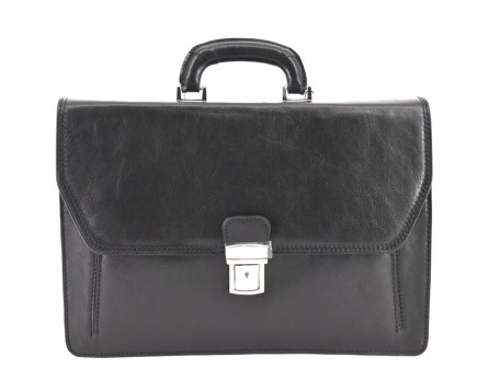 Kožená aktovka Arteddy - 2 komorová  černá