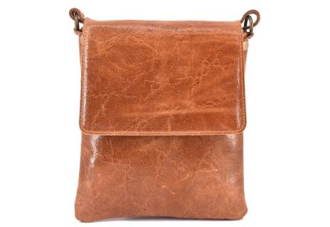 Dámská kožená crossbody kabelka s klopnou Arteddy