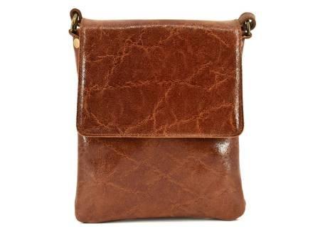 Dámská kožená crossbody kabelka s klopnou Arteddy