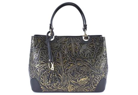Dámská kožená kabelka s květovaným vzorem  Arteddy