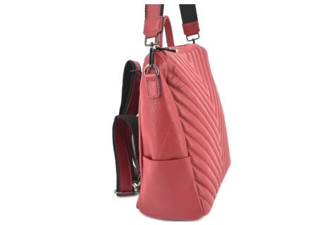 Dámský kožený prošívaný batoh a kabelka v jednom /Arteddy