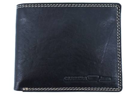 Pánská kožená peněženka  na šířku Carrera Jeans - černá