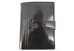 Pánská kožená peněženka  na výšku se zápinkou Emporio Valentini - černá