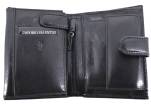 Pánská kožená peněženka  na výšku se zápinkou Emporio Valentini - černá
