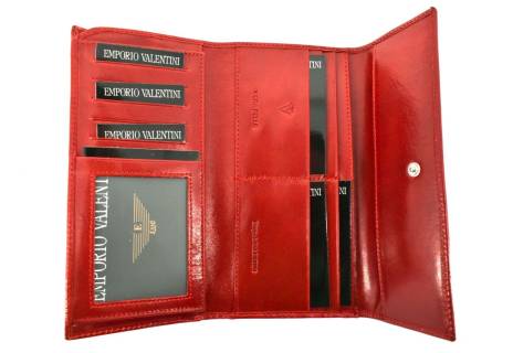 Dámská velká kožená peněženka Emporio Valentini - červená