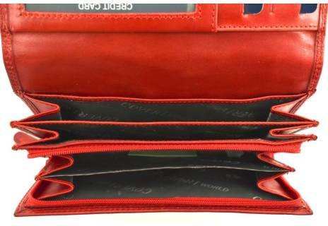 Dámská velká kožená peněženka Coveri World