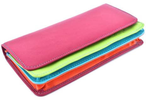 Dámská velká kožená peněženka Arteddy - tmavě růžová(multicolor)