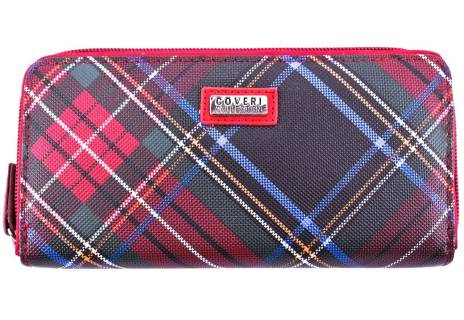 Dámská károvaná peněženka pouzdrového typu Coveri