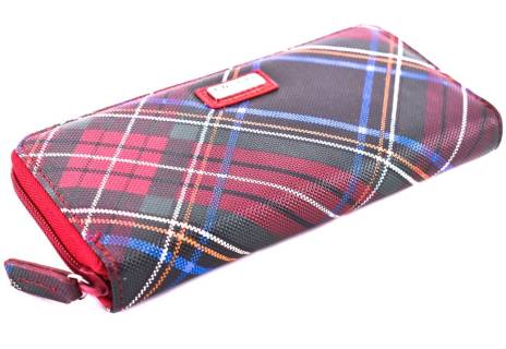 Dámská károvaná peněženka pouzdrového typu Coveri