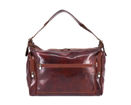 Kožená cestovní taška Arteddy - hnědá