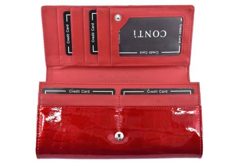 Dámská velká kožená lakovaná peněženka CONTI