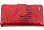 Dámská velká kožená lakovaná peněženka CONTI - červená