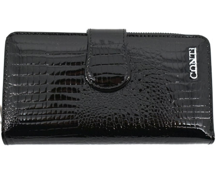 Dámská velká kožená lakovaná peněženka CONTI