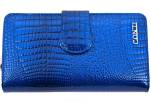 Dámská velká kožená lakovaná peněženka CONTI - modrá