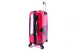 Cestovní palubní kufr na čtyřech kolečkách Arteddy ABS - motýl/fuxia(S)