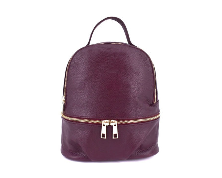 Dámský/dívčí kožený batůžek Arteddy - vínová