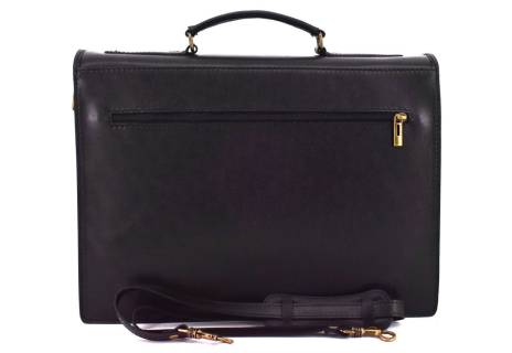 Kožená aktovka Arteddy - 3 komorová černá