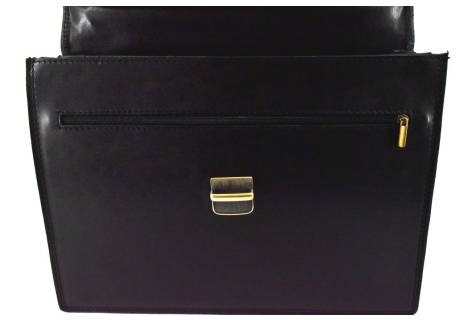 Kožená aktovka Arteddy - 3 komorová černá